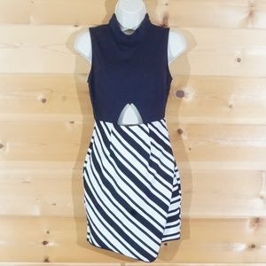 Blue Striped Midi Depri Dress M